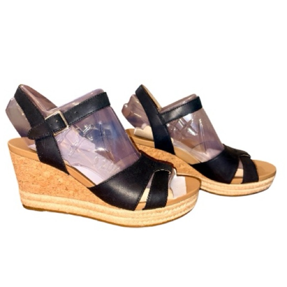 Women’s UGG Cloverdale Espadrille Wedge Sandal in Black size 7 NWT - Picture 4 of 13